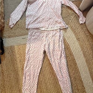 Roller Rabbit White and Pink Heart Pajama Set